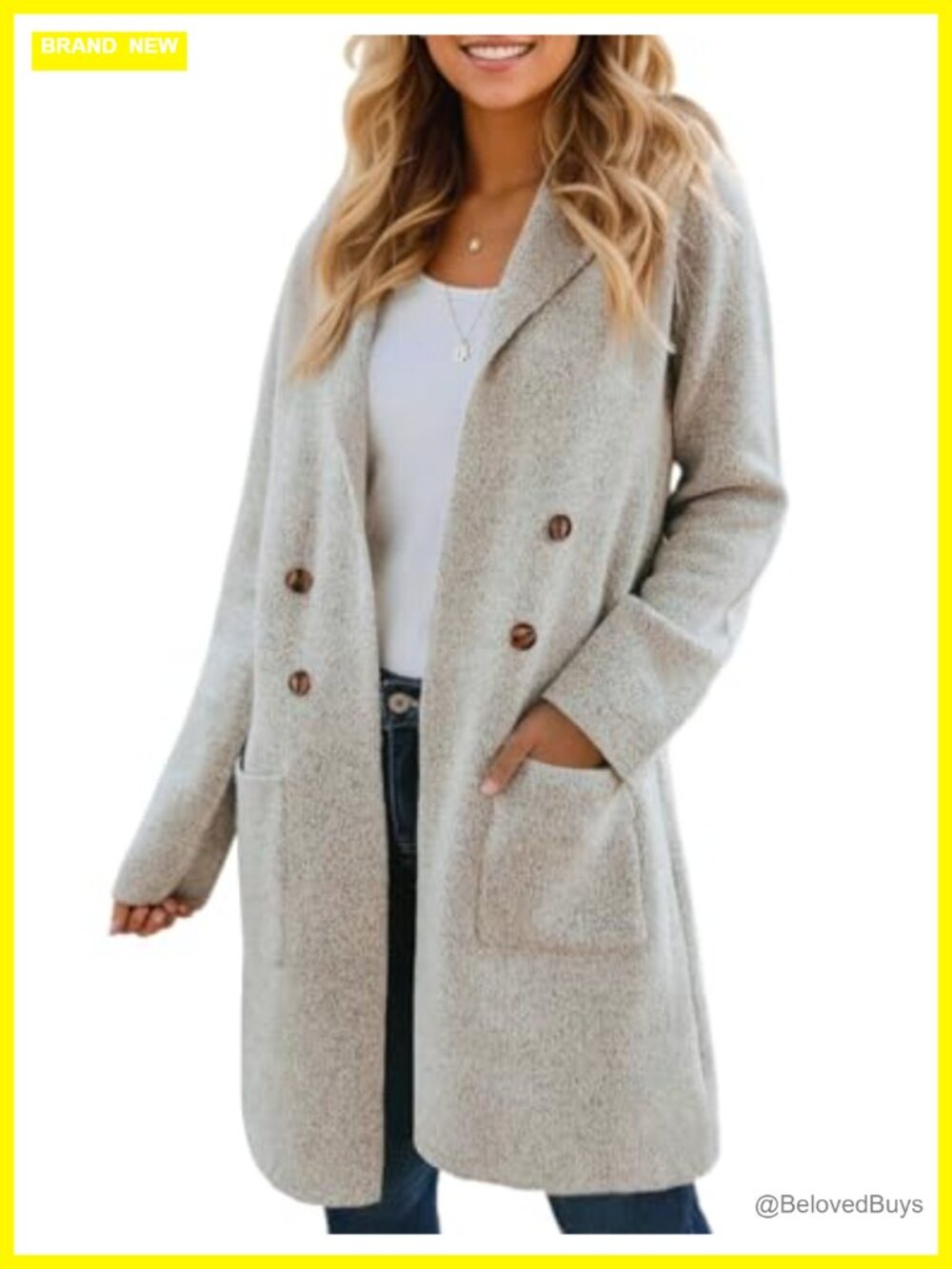 Women Long Cardigan Sweater Open Front Knit Blazer Coatigan